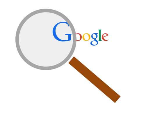 google search with a magnifying glass